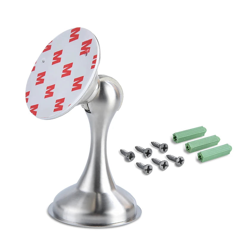 KAK Stainless Steel Magnetic Door Stopper Sticker Hidden Door Holders Catch Floor Wall Mounted Nail-free Doorstop Door Hardware KAK Handle Store