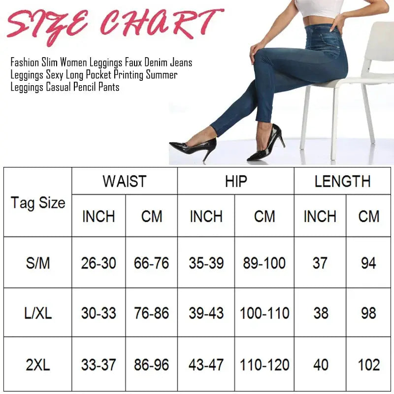 Push Up High Waist Denim Leggings I-BUBU Store