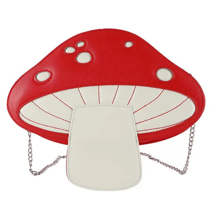 Personality Design Funny Cute Cartoon Pu Mushroom Shape Messenger Bag