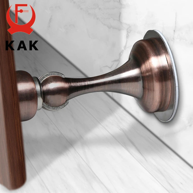 KAK Stainless Steel Magnetic Door Stopper Sticker Hidden Door Holders Catch Floor Wall Mounted Nail-free Doorstop Door Hardware KAK Handle Store