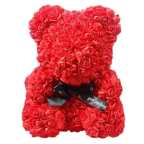 40/25cm Blue Rose Bear Heart Artificial Flower Rose Teddy Bear For