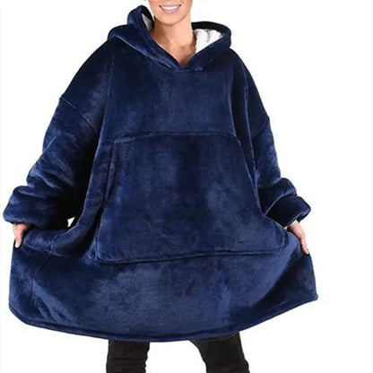 View details for Warm Thick TV Pocket Hooded Blanket Winter Sofa Weighted Blankets