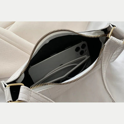 Fashion PU Leather Bags for Women Alligator Pattern Armpit Handbag Female Small Underarm Messenger Bag Purse Shopping Is Fun Store