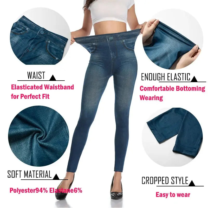 Push Up High Waist Denim Leggings I-BUBU Store