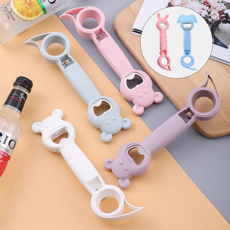 Multifunctional Four-In-One Safety Can Bottle Opener Household Canned Bottle Cap Screwing Device Home Tool