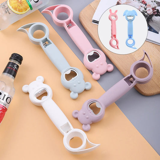 Multifunctional Four-In-One Safety Can Bottle Opener Household Canned Bottle Cap Screwing Device Home Tool