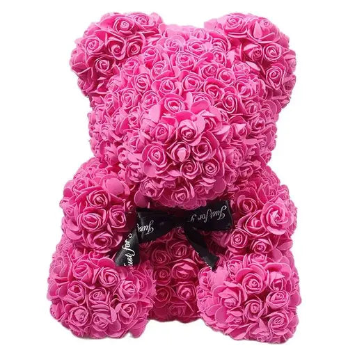 40/25cm Blue Rose Bear Heart Artificial Flower Rose Teddy Bear For