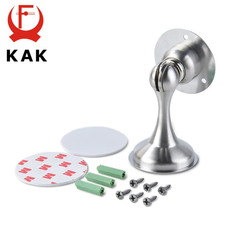 KAK Stainless Steel Magnetic Door Stopper Sticker Hidden Door Holders Catch Floor Wall Mounted Nail-free Doorstop Door Hardware KAK Handle Store