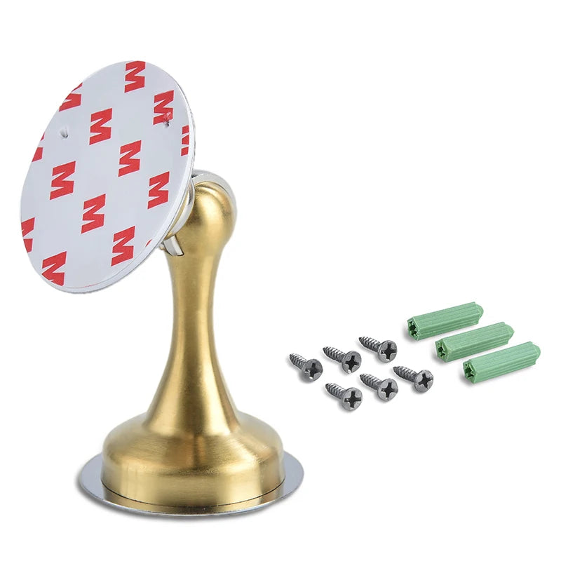 KAK Stainless Steel Magnetic Door Stopper Sticker Hidden Door Holders Catch Floor Wall Mounted Nail-free Doorstop Door Hardware KAK Handle Store