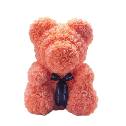40/25cm Blue Rose Bear Heart Artificial Flower Rose Teddy Bear For