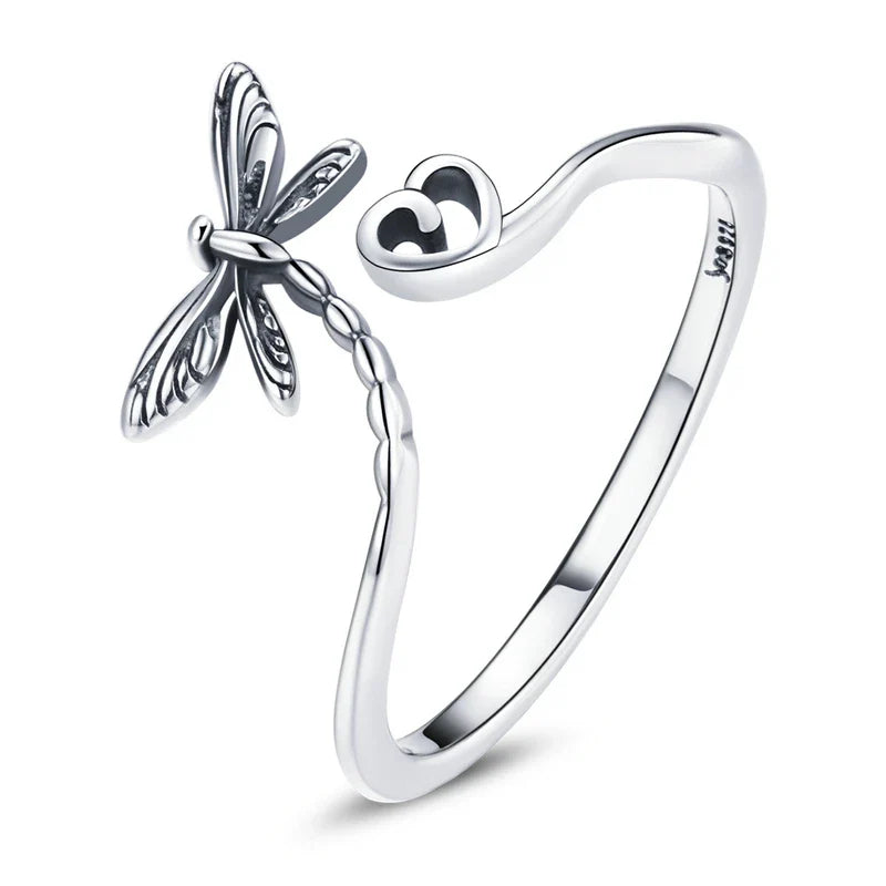 Adjustable Rings Real 925 Sterling Silver Stackable Engagement Zircon Open Size Rings For Women Jewelry