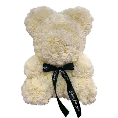 40/25cm Blue Rose Bear Heart Artificial Flower Rose Teddy Bear For