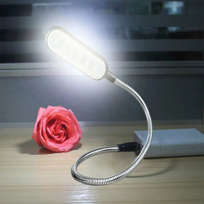 Mini 4 LED Book Lamp Portable USB Reading Night Lamp White/Warm Color