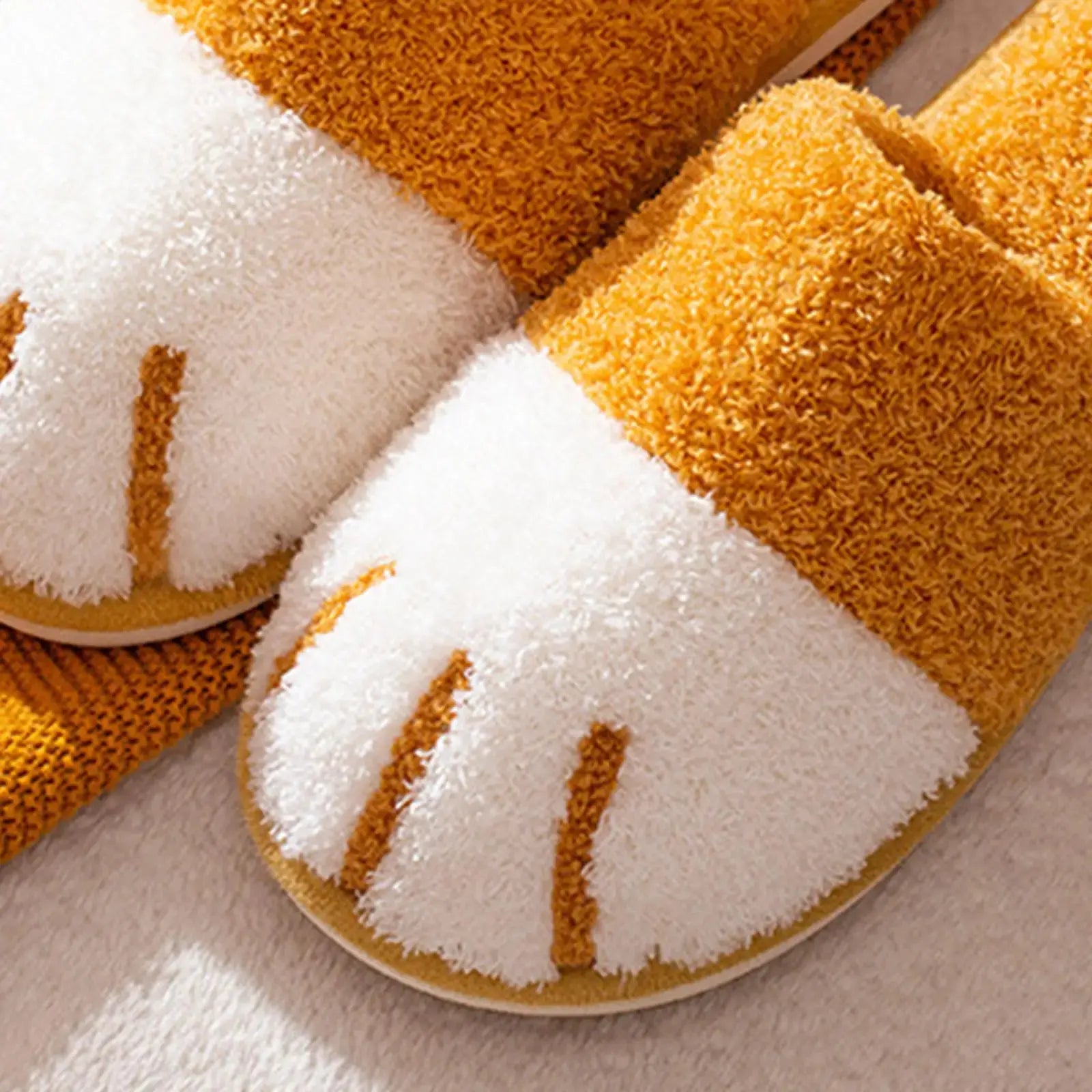 Anti-Slip Winter Slippers Plush Shoes Cozy Cartoon Cat Paw for House
