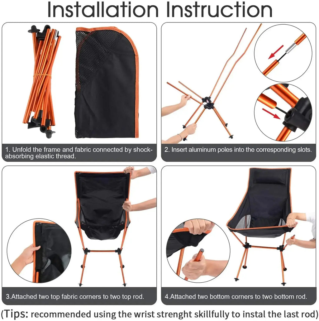 Outdoor Portable Camping Chair Oxford Cloth Folding Lengthen Camping