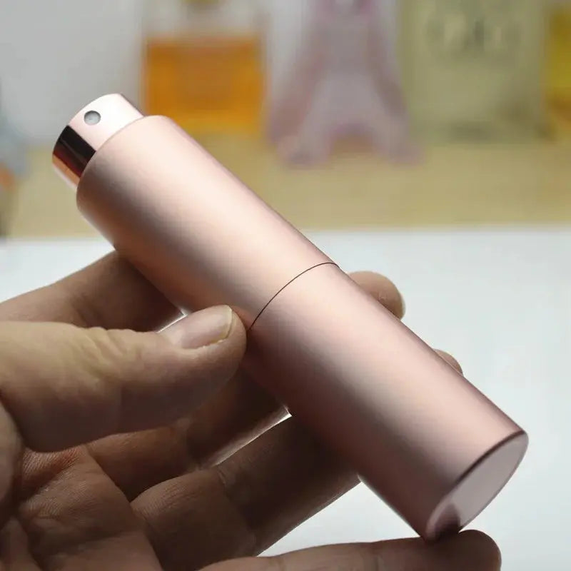 Portable Mini Perfume Glass Bottle, Aluminum Spray Atomizer, Empty