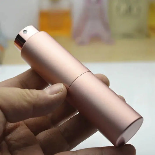 Portable Mini Perfume Glass Bottle, Aluminum Spray Atomizer, Empty
