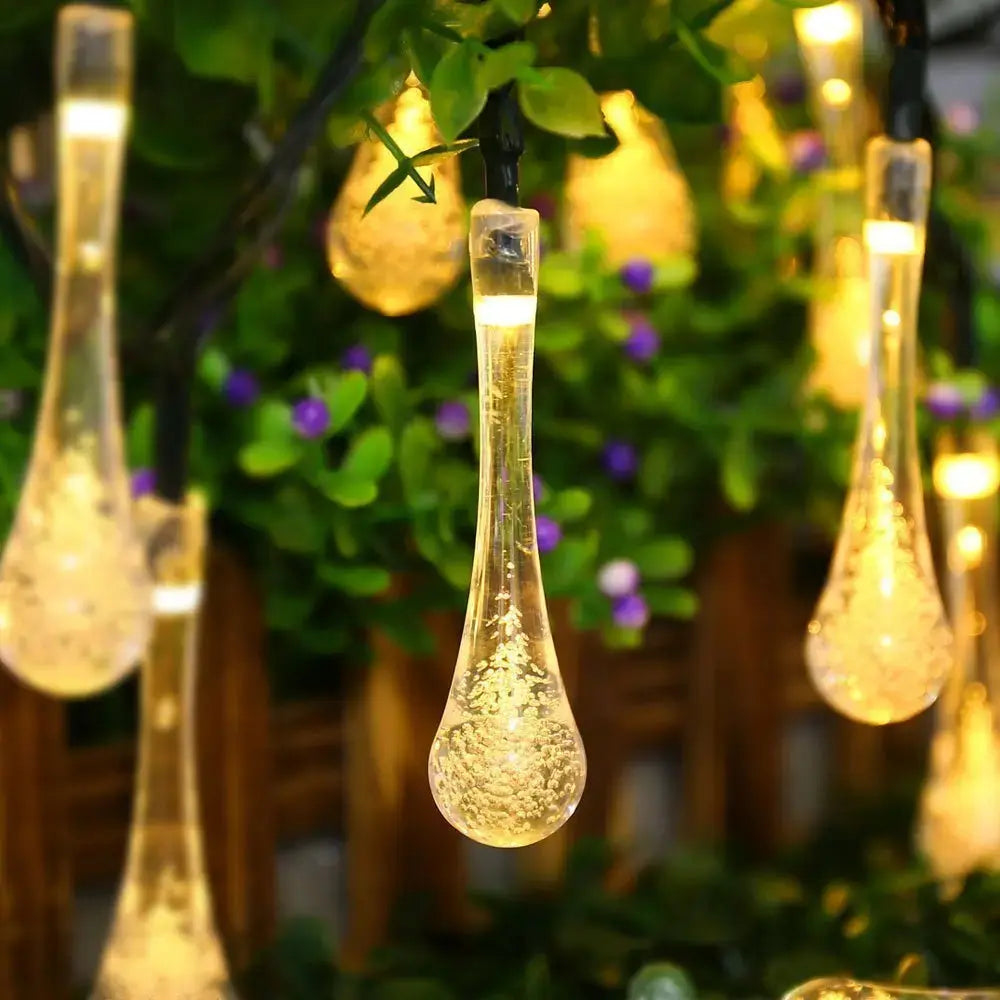 Dew Droplets 20 LED Solar Lights Falling Like Dew Salmon Lucky