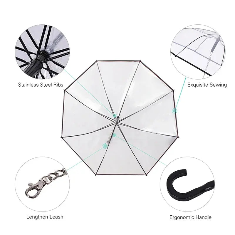 New Transparent Pet Umbrellas Small Dog Umbrella With Dog Leash Iron AliExpress