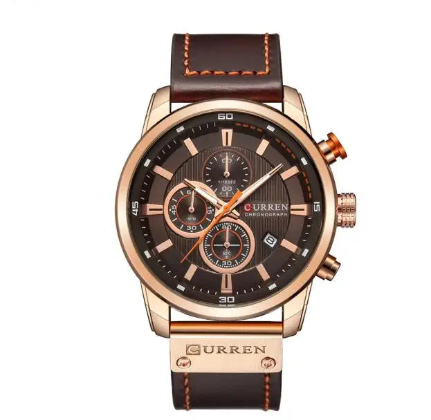 Men's Leather Sports Chronograph Watches Stone's Store