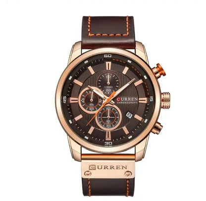 Men's Leather Sports Chronograph Watches Stone's Store