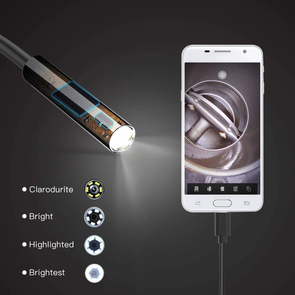 Type-C Android USB Endoscope Camera – 7.0mm Hard Cable Inspection Mini Camera for PC and Android Phones Stone's Store