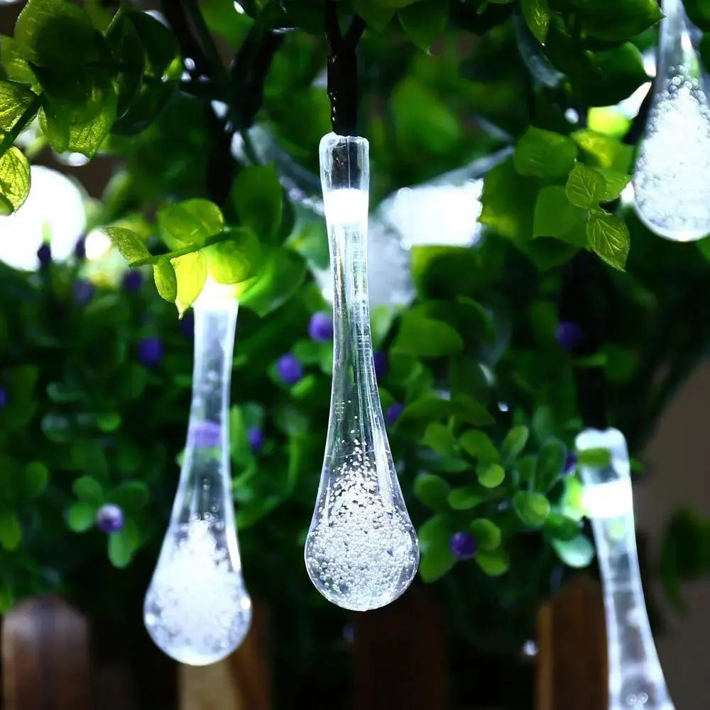 Dew Droplets 20 LED Solar Lights Falling Like Dew Salmon Lucky
