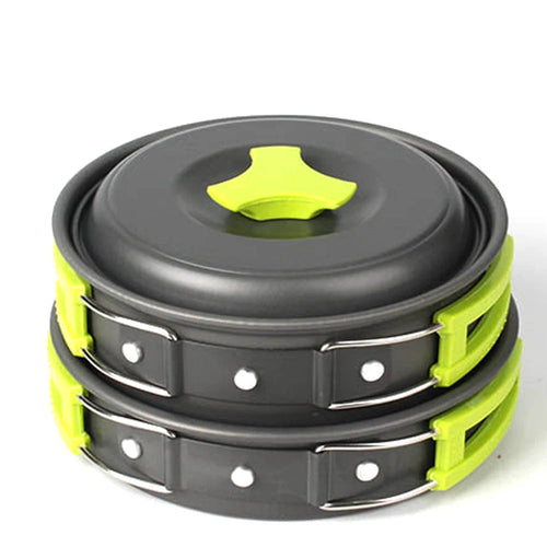 6pcs/set Portable 2-3 Persons Cookware Bowl Pot Spoon for Outdoor Camping Hiking Backpacking Travel Tableware Picnic Accessories Giny Store
