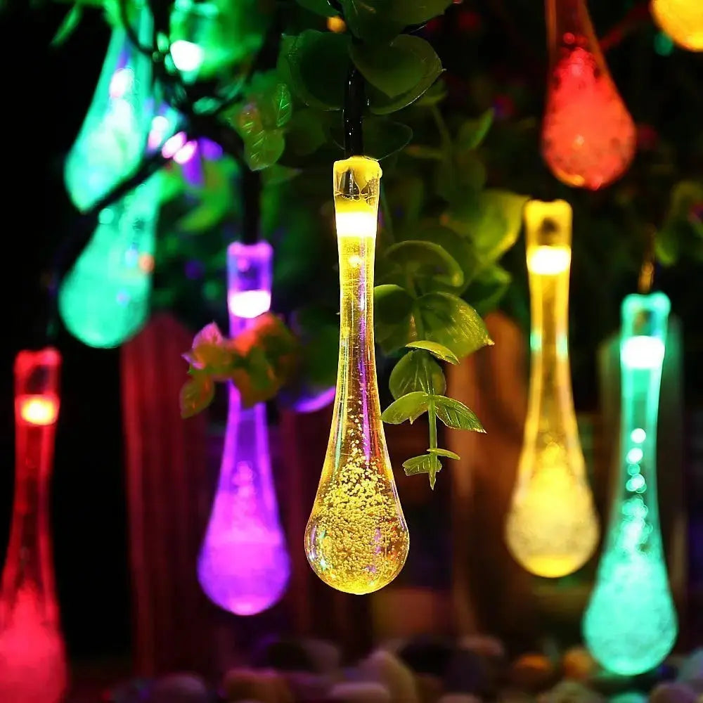 Dew Droplets 20 LED Solar Lights Falling Like Dew Salmon Lucky
