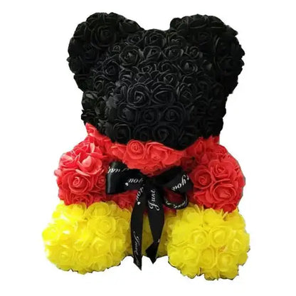 40/25cm Blue Rose Bear Heart Artificial Flower Rose Teddy Bear For