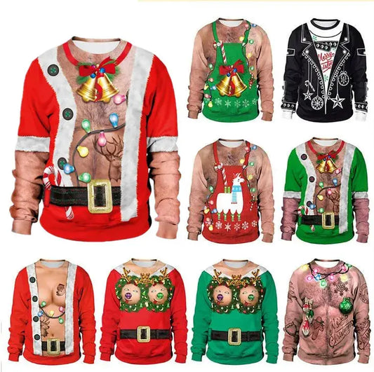 New listing Christmas Sweaters Stylish Unisex Men Women Santa Claus
