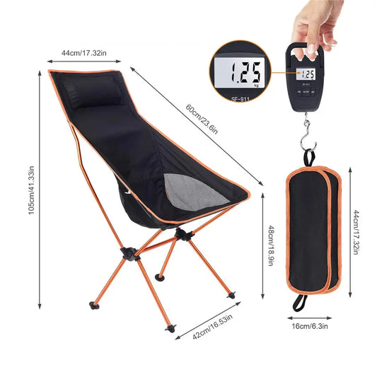 Outdoor Portable Camping Chair Oxford Cloth Folding Lengthen Camping