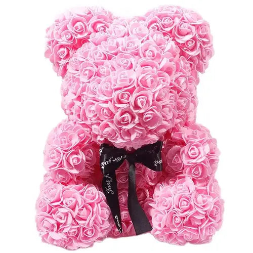 40/25cm Blue Rose Bear Heart Artificial Flower Rose Teddy Bear For