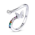 Adjustable Rings Real 925 Sterling Silver Stackable Engagement Zircon Open Size Rings For Women Jewelry big nose Official Store