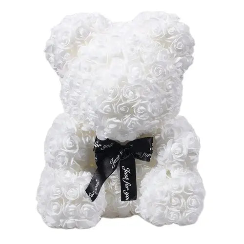 40/25cm Blue Rose Bear Heart Artificial Flower Rose Teddy Bear For