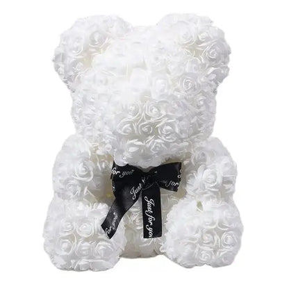 40/25cm Blue Rose Bear Heart Artificial Flower Rose Teddy Bear For