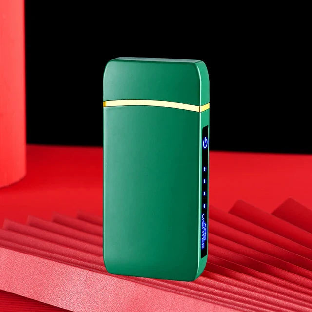 Hot Electric Windproof Metal Lighter Double Arc Flameless Plasma Rechargeable USB Lighter LED Power Display Touch Sensor Lighter Firefirefire Store