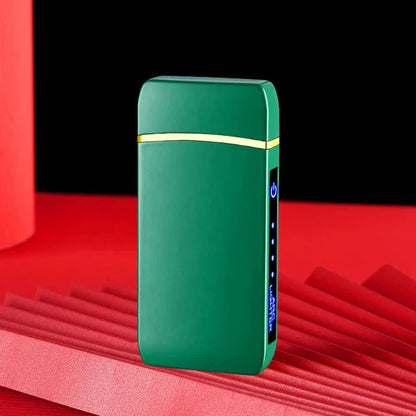 Hot Electric Windproof Metal Lighter Double Arc Flameless Plasma Rechargeable USB Lighter LED Power Display Touch Sensor Lighter Firefirefire Store