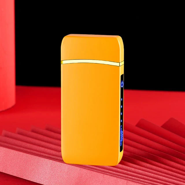 Hot Electric Windproof Metal Lighter Double Arc Flameless Plasma Rechargeable USB Lighter LED Power Display Touch Sensor Lighter Firefirefire Store