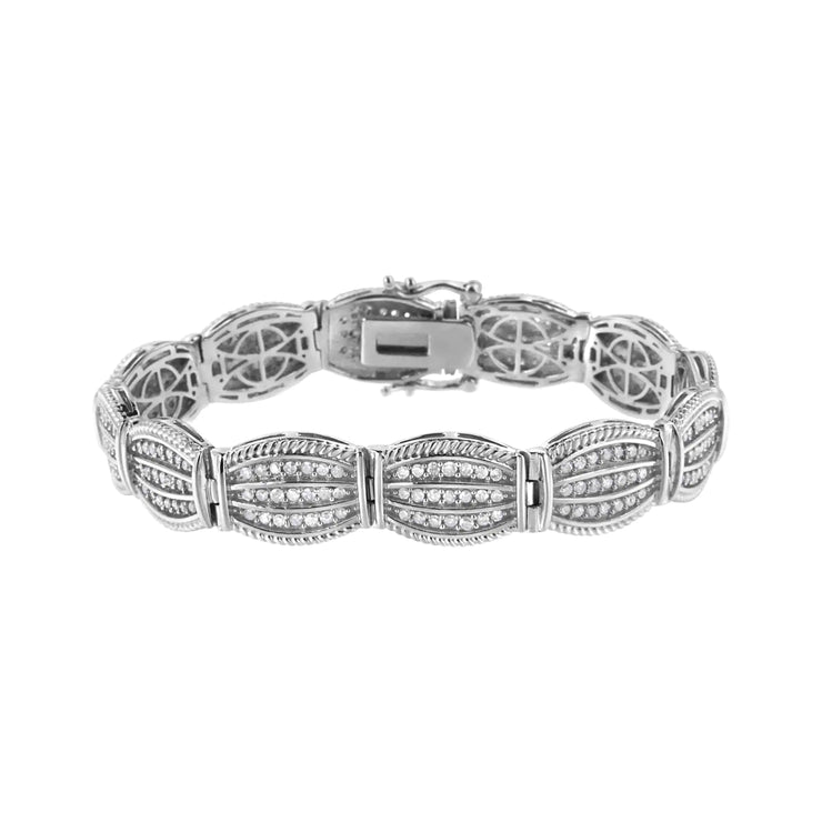 View details for .925 Sterling Silver 3.0 Cttw Prong Set Diamond Art Deco Style Tennis Bracelet (I-J Color, I2-I3 Clarity) - 7.25"