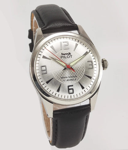 HMT Pilot Para Shock 17 Jewels Silver Dial Mechanical Hand winding Men's Wrist Watch Zz1 Guang Zhou Watch Store