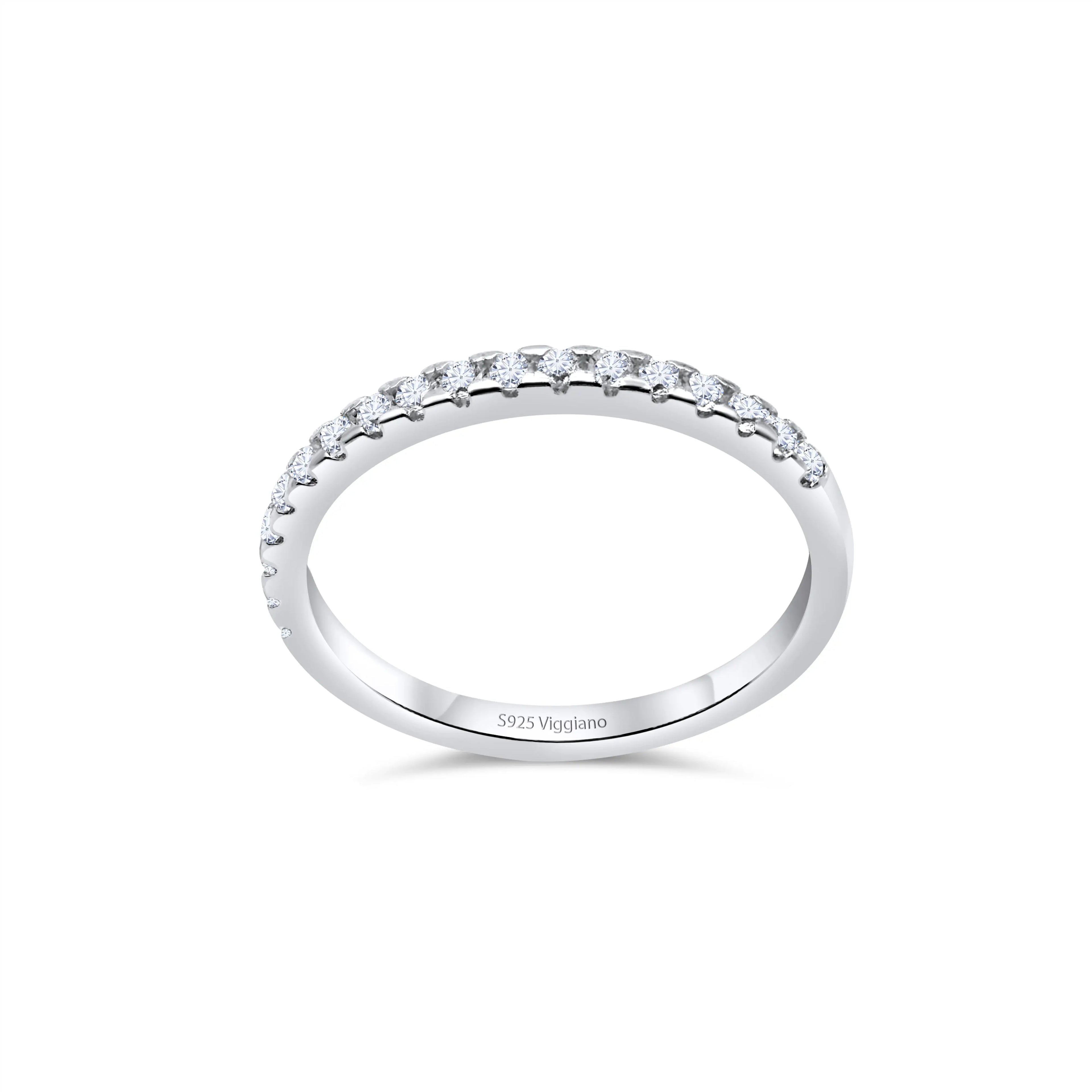 925 Sterling Silver 2mm Diamond Half Eternity Ring watch haoyisheng Store