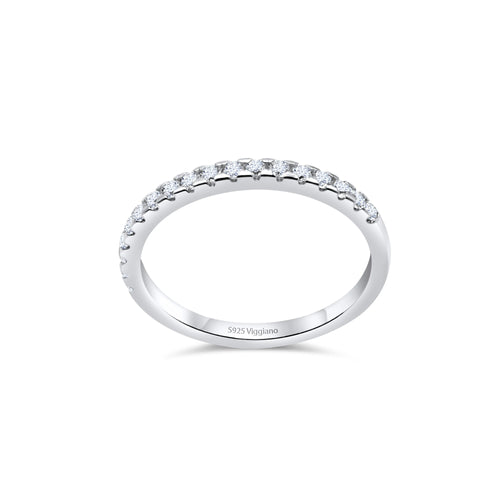 925 Sterling Silver 2mm Diamond Half Eternity Ring watch haoyisheng Store