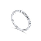 925 Sterling Silver 2mm Diamond Half Eternity Ring watch haoyisheng Store