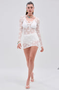 LIZZIE LACE MINI DRESS IN WHITE South Bay Evans General Store