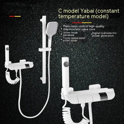 View details for Copper Button Constant Temperature Shower Set Digital Display Large Shower Set Gray Suit
