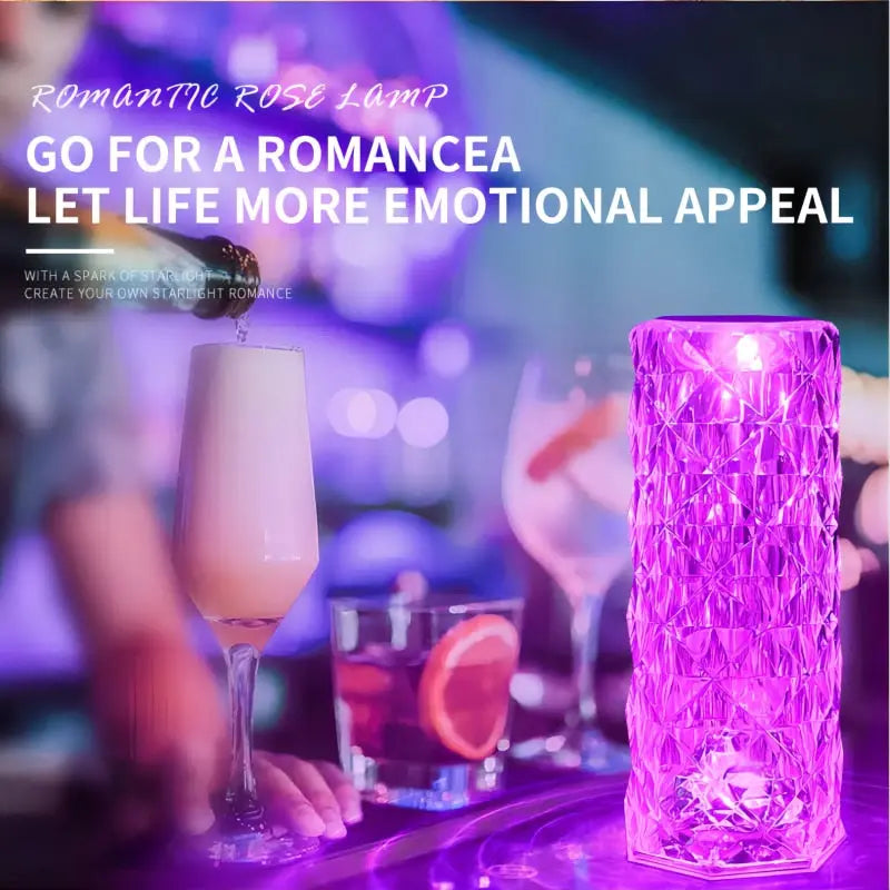 LED Rose Crystal USB Rechargeable Table Lamp Bedroom Touch Night Light AliExpress