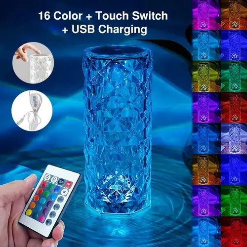 LED Rose Crystal USB Rechargeable Table Lamp Bedroom Touch Night Light AliExpress
