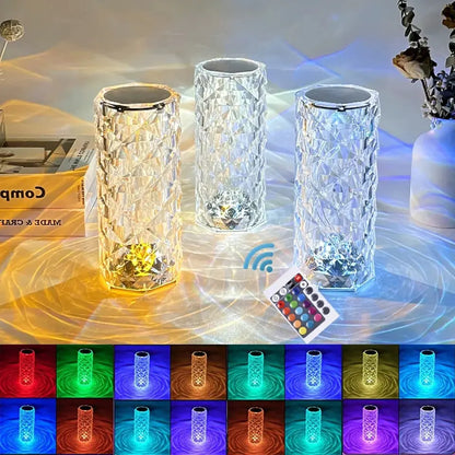 LED Rose Crystal USB Rechargeable Table Lamp Bedroom Touch Night Light AliExpress
