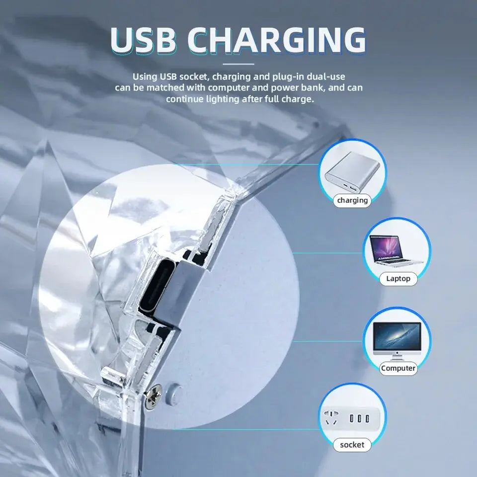 LED Rose Crystal USB Rechargeable Table Lamp Bedroom Touch Night Light AliExpress
